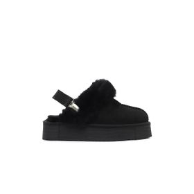 Bueno Shoes 05AG6104054 Siyah Süet Kadın Az Topuklu Terlik