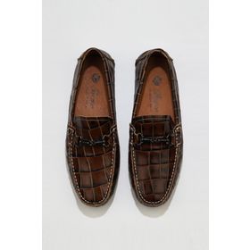 Bueno Shoes 05ms2021 Taba Kroko Deri Erkek Klasik Ayakkabı