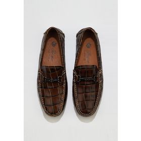 Bueno Shoes 05ms2021 Taba Kroko Deri Erkek Klasik Ayakkabı
