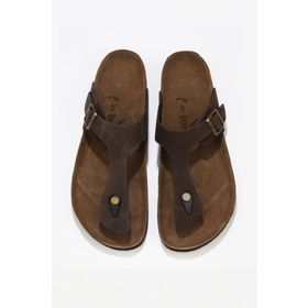 Bueno Shoes 05MT101 Kahverengi Nubuk Deri Erkek Parmak Arası Terlik