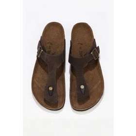 Bueno Shoes 05MT101 Kahverengi Nubuk Deri Erkek Parmak Arası Terlik