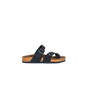 Bueno Shoes 05MT102 Siyah Greyzi Deri Erkek Parmak Arası Terlik