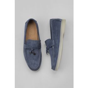 Bueno Shoes 05WS101 Mavi Süet Kadın Loafer