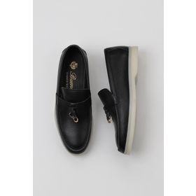 Bueno Shoes 05WS101 Siyah Flotter Deri Kadın Loafer