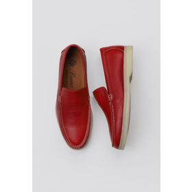 Bueno Shoes 05WS102 Kırmızı Flotter Deri Kadın Loafer