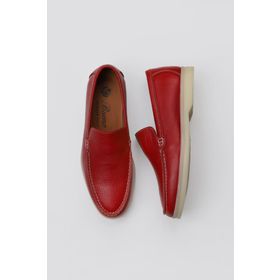 Bueno Shoes 05WS102 Kırmızı Flotter Deri Kadın Loafer