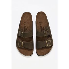 Bueno Shoes 05WT100 Haki Nubuk Deri Kadın Düz Terlik