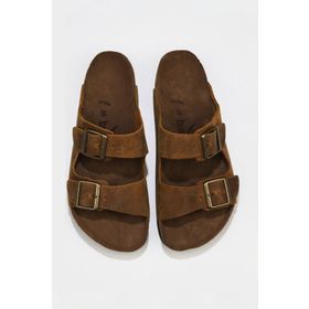 Bueno Shoes 05wt100 Sarı Greyzi Deri Düz Kadın Terlik