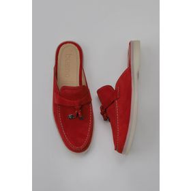 Bueno Shoes 05WT103 Kırmızı Süet Kadın Düz Terlik