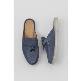 Bueno Shoes 05WT103 Mavi Süet Kadın Düz Terlik