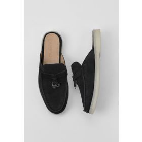 Bueno Shoes 05WT103 Siyah Süet Kadın Düz Terlik