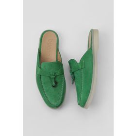 Bueno Shoes 05WT103 Yeşil Süet Kadın Düz Terlik