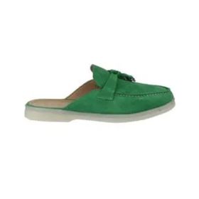 Bueno Shoes 05WT103 Yeşil Süet Kadın Düz Terlik
