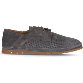 Bueno Shoes 07M0963 Gri Koyu Süet Erkek Düz Ayakkabı