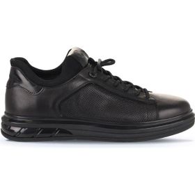 Bueno Shoes 07MA24149111 Siyah Atlas Baskılı Deri Erkek Günlük Ayakkabı