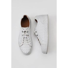 Bueno Shoes 09MA118 Beyaz Kroko Deri Erkek Spor Ayakkabı