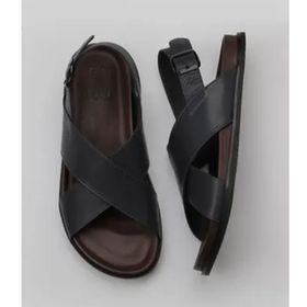 Bueno Shoes 11S23261 Gri Koyu Deri Erkek Sandalet