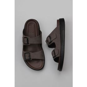 Bueno Shoes 11T23348 Kahverengi Nubuk Erkek Düz Terlik