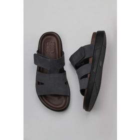 Bueno Shoes 11T23447 Antrasit Nubuk Erkek Düz Terlik
