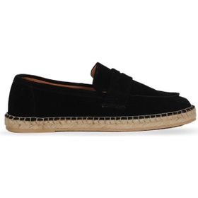 Bueno Shoes 14MAFR110 Siyah Süet Erkek Espadril Ayakkabı