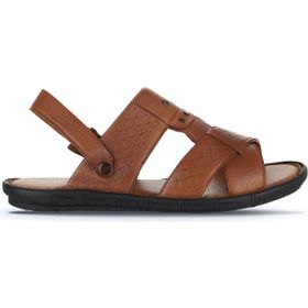 Bueno Shoes 25MS1411 Taba Baskılı Deri Erkek Sandalet