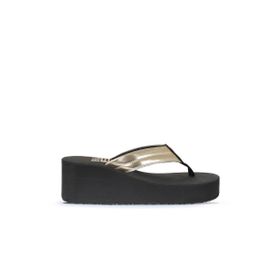 Bueno Shoes 26WT190664 Altın Soft Mat Ayna Dolgu Topuklu Kadın Terlik