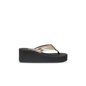 Bueno Shoes 26WT190664 Altın Soft Mat Ayna Dolgu Topuklu Kadın Terlik