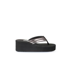 Bueno Shoes 26WT190664 Platin Soft Mat Ayna Kadın Dolgu Topuklu Terlik