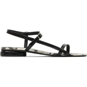 Bueno Shoes 30WS20032 Siyah Rugan Kadın Az Topuklu Sandalet