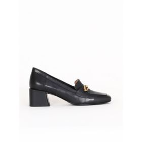 Bueno Shoes 33WA7656 Siyah Deri Kadın Topuklu Ayakkabı