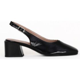 Bueno Shoes 33WA830 Siyah Kırışık Rugan Kadın Topuklu Ayakkabı