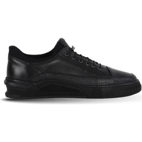 Bueno Shoes 34MA25709 Siyah Deri Streç Erkek Günlük Ayakkabı