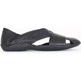 Bueno Shoes 34MS101 Siyah Flotter Deri Erkek Sandalet