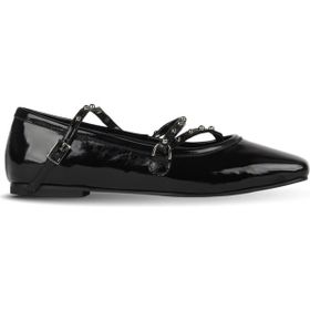 Bueno Shoes 39WA2237 Siyah Rugan Kadın Düz Ayakkabı