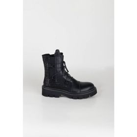 Bueno Shoes Amf Deri Siyah Kadın Düz Bot