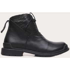 Bueno Shoes Amf Deri Siyah Kadın Düz Bot