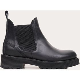 Bueno Shoes Amf Deri Siyah Kadın Düz Bot