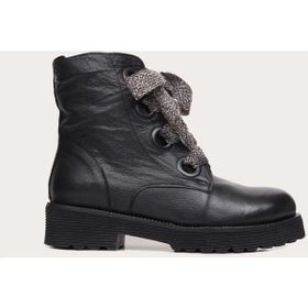 Bueno Shoes Amf Deri Siyah Kadın Düz Bot