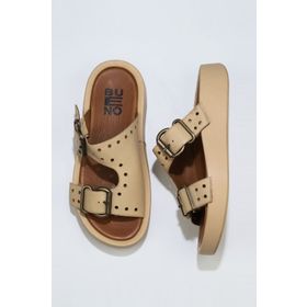 Bueno Shoes Bej Deri 01wu4603 Kadın Terlik