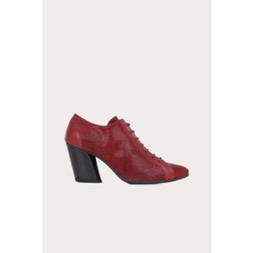 Bueno Shoes Bordo Deri Kadın Dolgu Topuklu Bot