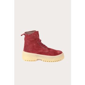 Bueno Shoes Bordo Deri Kadın Dolgu Topuklu Bot