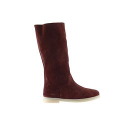 Bueno Shoes Bordo Deri Kadın Dolgu Topuklu Bot