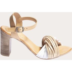 Bueno Shoes Deri Altın Kadın Topuklu Sandalet