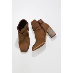 Bueno Shoes Nubuk Taba Kadın Topuklu Bot