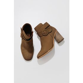 Bueno Shoes Nubuk Taba Kadın Topuklu Bot