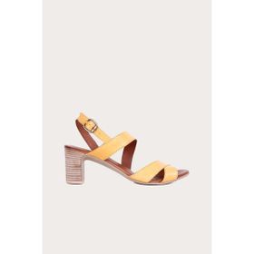 Bueno Shoes Sarı Deri Kadın Topuklu Sandalet