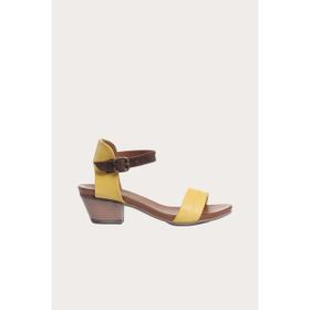Bueno Shoes Sarı Deri Kadın Topuklu Sandalet