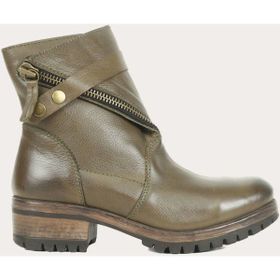 Bueno Shoes Yeşil Deri Kadın Düz Bot
