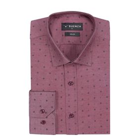 Buenza 3B5M0221D338 Kahverengi Slim Fit Uzun Kol Erkek Gömlek