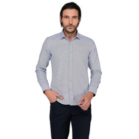 Buenza 3B8M0221D129 Lacivert Ekose 3258 Uzun Kol Slim Fit Erkek Gömlek